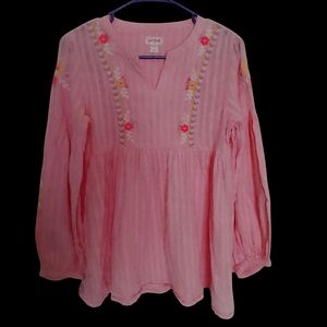 Cat & Jack Pink Embroidered Boho Peasant Top( 3 For $20 Item)